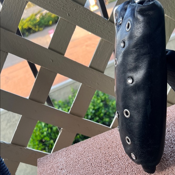 Black Studded Hobo Clutch - Picture 7 of 9